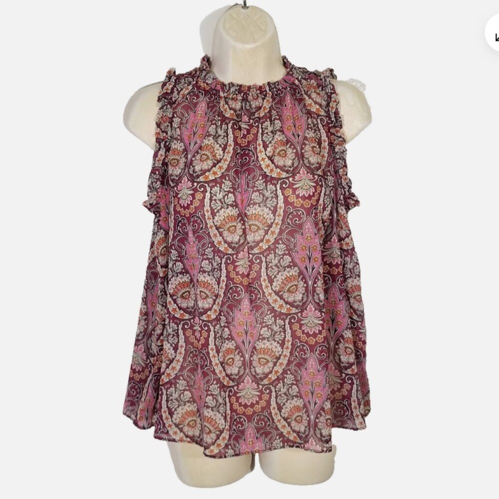GAP Mulberry Print Swing Blouse Top 6803E2M
